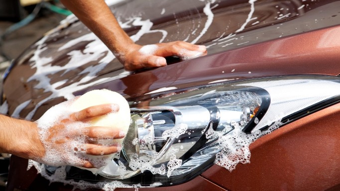 Washing The Car Intensely